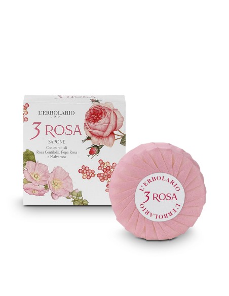 3 Rosa Sapone Profumato 100 G