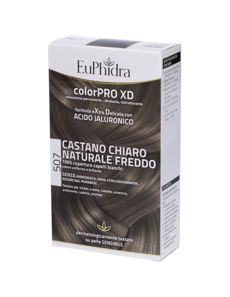 Euphidra Colorpro Xd 507 Castano Chiaro Naturale F Colore + Attivante + Balsamo + Cuffia + Guanti
