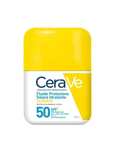 Cera Ve Fluido Protezione Solare Idratante Invisibile Spf50, Protezione Alta, Texture Leggera Invisibile Sulla Pelle, Per Pelle 