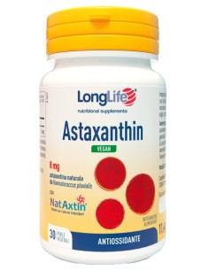 Longlife Astaxanthin Vegan 8 Mg 30 Perle Vegetali Senza Glutine