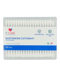 F Care Bastoncini Cotonati 200 Pezzi
