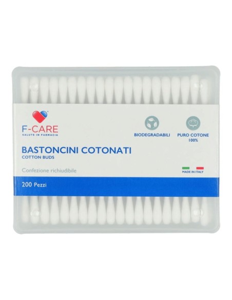 F Care Bastoncini Cotonati 200 Pezzi