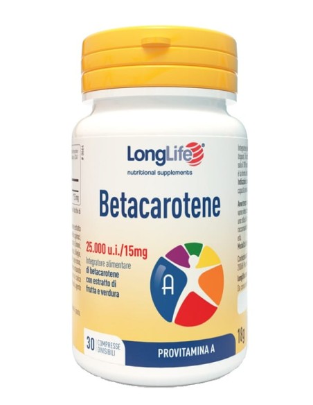 Longlife Betacarotene 25000 Ui 30 Compresse Divisibili Senza Glutine