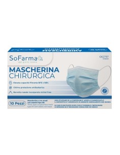 Mascherina Chirurgica High Protection Mask Colore Blu 10 Pezzi