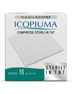 ICOPIUMA GARZA COMPRESSA IN TESSUTO NON TESSUTO ADESIVA 10X10 CM 16 PEZZI