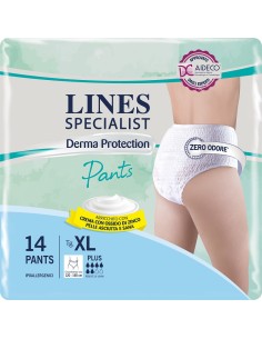 Derma Protection Plus pannolone sagomato XL Lines Pecialist 14 Pezzi
