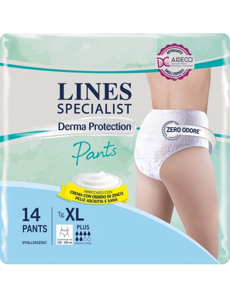 Derma Protection Plus pannolone sagomato XL Lines Pecialist 14 Pezzi