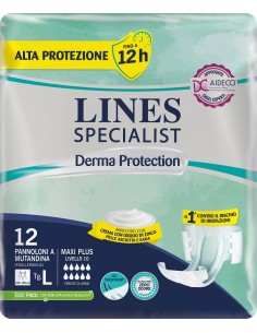 Derma Protection Pannoloni a Mutandina L Lines Specialist 12 Pezzi