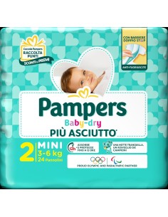 Pannolino Baby Dry Downcount 2 Mini Pampers 24 Pezzi
