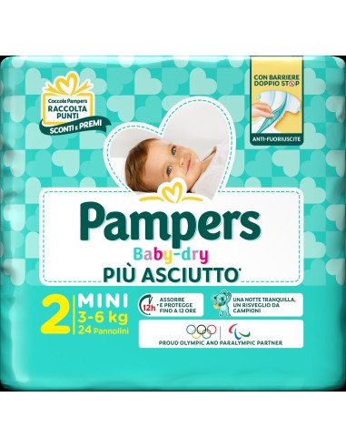 Pannolino Baby Dry Downcount 2 Mini Pampers 24 Pezzi