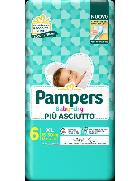 Pannolino Baby Dry Downcount XL Pampers 13 Pezzi