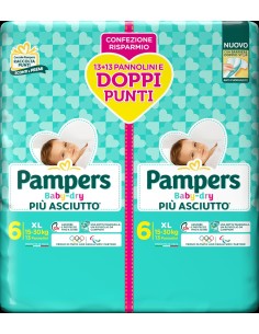 Pannolino Duo DownCount XL Pampers Baby-Dry 26 Pezzi