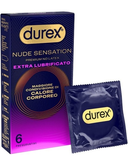 Durex Nude Sensation Regular Extra Lubrificato 6 Pezzi