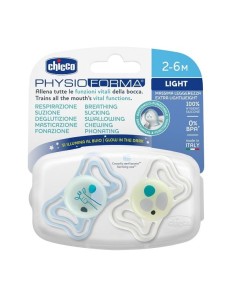 Chicco Succhietto Light Lumi Silicone 2-6 Mesi 2 Pezzi