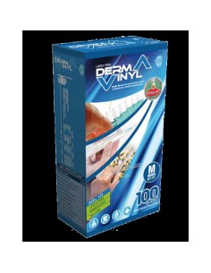 GUANTO DA ESAMINAZIONE MONOUSO NON STERILE IN VINILE SENZA POLVERE DERMAVINYL POWDER FREE TAGLIA LARGE MISURA 8-8,5 100 PEZZI