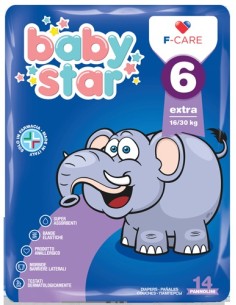 PANNOLINO PER BAMBINO FARVIMA BABYSTAR XL 16/30KG 14 PEZZI TAGLIA 6