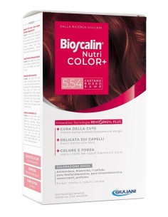 BIOSCALIN NUTRICOLOR PLUS 5,54 CASTANO ROSSO RAME CREMA COLORANTE 40 ML + RIVELATORE CREMA 60 ML + SHAMPOO 12 ML + TRATTAMENTO F