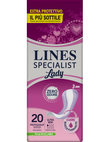 ASSORBENTI PER INCONTINENZA LINES SPECIALIST LADY ULTRAMINI 20 PEZZI