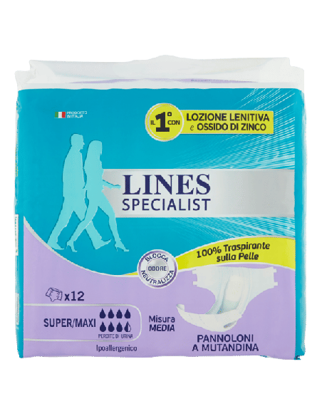 LINES SPECIALIST PANNOLONE A MUTANDA MEDIA 12 PEZZI