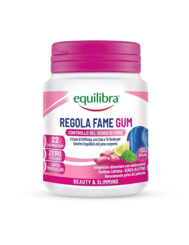 Equilibra Regola Fame Gum Integratore 22 Chewing Gum Menta e Lime