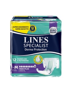 Lines Specialist Derma Protection Pannoloni a Mutandina Maxi Plus Taglia M 12 Pezzi