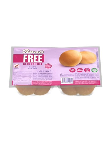 Bauli Free Panini Morbidi Senza Glutine 4 Pezzi da 50 g
