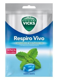 Vicks Respiro Vivo Caramelle Balsamiche alla Menta Senza Zucchero 72 g