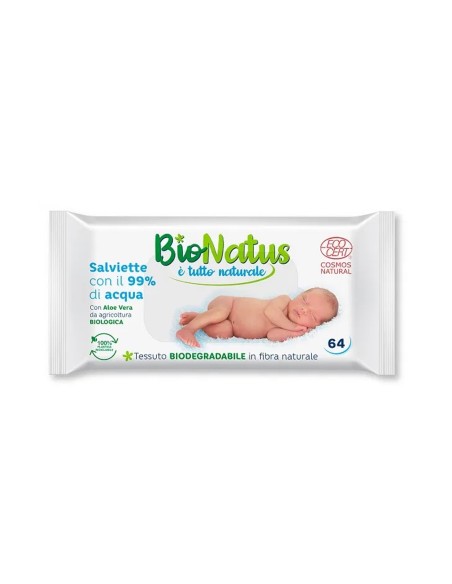 Idrofil BioNatus Salviette 99% Acqua per Bambini 64 Pezzi