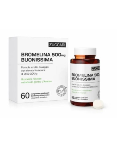 Zuccari Bromelina 500 Buonissima 60 Compresse Masticabili Gusto Ananas