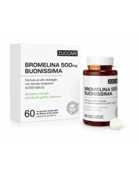 Zuccari Bromelina 500 Buonissima 60 Compresse Masticabili Gusto Ananas