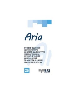 Aria Strisce Reattive per Misurazione Glicemia 25 Pezzi
