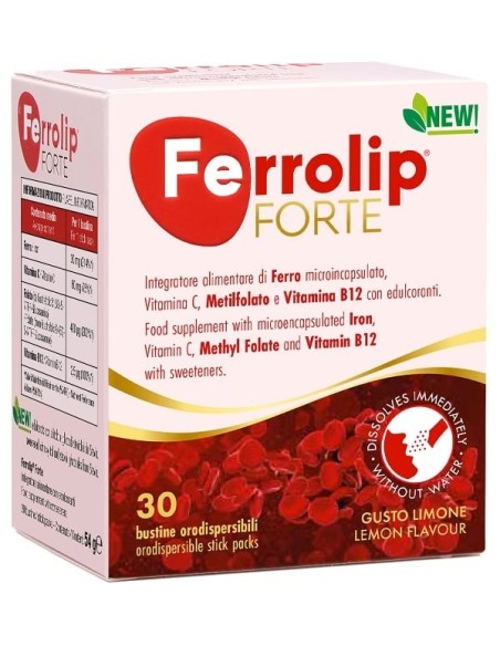 Ferrolip Forte 30 Bustine Orodispersibili Gusto Limone
