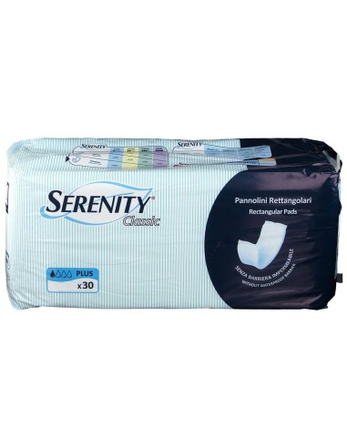 PANNOLONE PER INCONTINENZA RETTANGOLARE SENZA BARRIERA IMPERMEABILE SERENITY CLASSIC 30 PEZZI