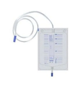 SACCA RACCOLTA URINA DA LETTO IN PVC NON STERILE VOLUME 2 LITRI TUBO LUNGHEZZA 90 CM CON SCARICO E VALVOLA ANTIREFLUSSO