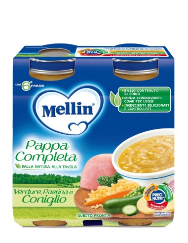 MELLIN PAPPA COMPLETA CONIGLIO 250 G 2 PEZZI