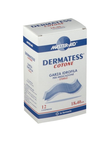 GARZA COMPRESSA MASTER-AID DERMATESS COTONE 18X40CM 12 PEZZI