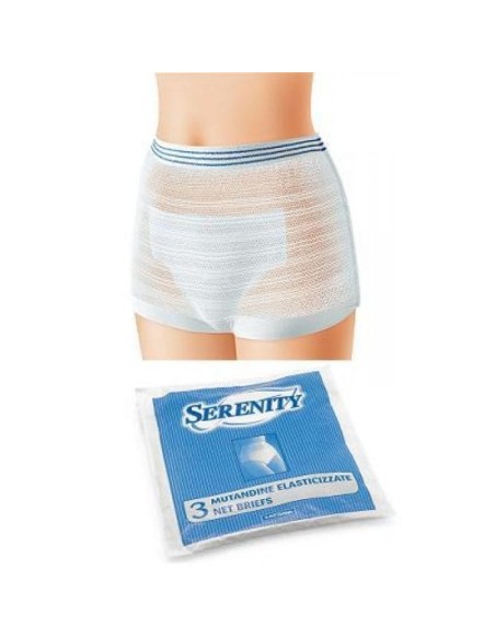 MUTANDINA ELASTICIZZATA A RETE SERENITY CLASSIC EXTRA LARGE 3 PEZZI