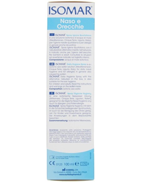 SOLUZIONE ACQUA DI MARE ISOMAR SPRAY IGIENE QUOTIDIANA 100 ML