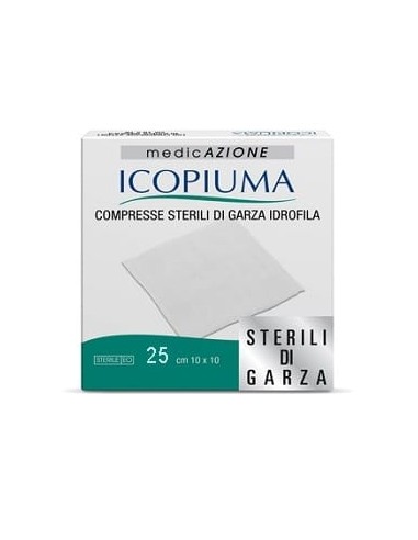 ICOPIUMA GARZA COMPRESSA IDROFILA 10X10CM 25 PEZZI