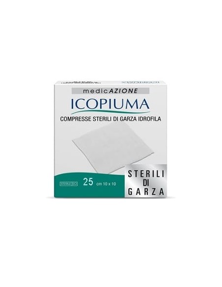 ICOPIUMA GARZA COMPRESSA IDROFILA 10X10CM 25 PEZZI