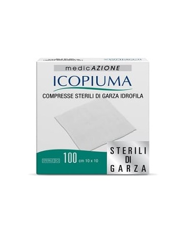 ICOPIUMA GARZA COMPRESSA IDROFILA 10X10CM 100 PEZZI