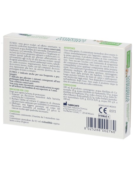 EUMILL GOCCE OCULARI 10 FLACONCINI MONODOSE 0,5 ML